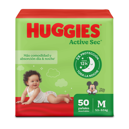 Pañales Huggies Active Sec Etapa 2/M 50 uds